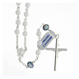 Rosary in 925 silver with 6 mm crystal beads