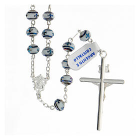 Rosary in 925 silver with 6x8 mm beads
