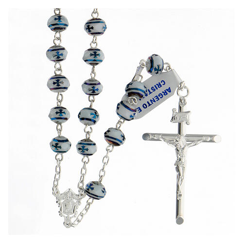 Rosary in 925 silver with 6x8 mm beads 1