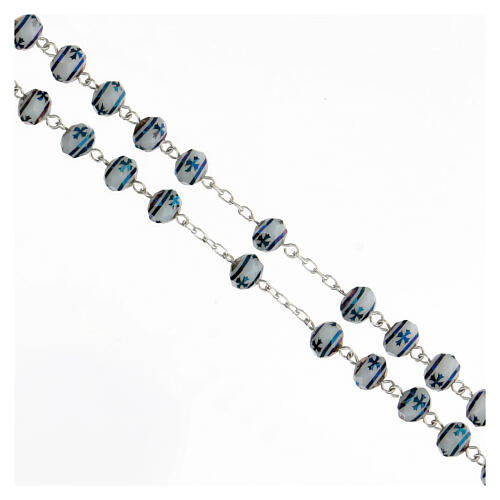 Rosary crystal 6x8 mm beads 925 silver cross 3