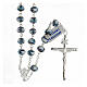 Rosary crystal 6x8 mm beads 925 silver cross s1