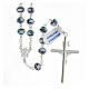 Rosary crystal 6x8 mm beads 925 silver cross s2
