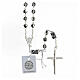 Gray strass rosary pater 925 sterling silver tubular cross boxes s2