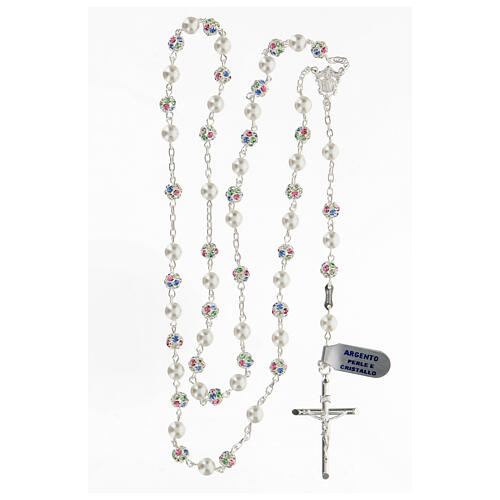 Rosary in 925 silver with 6 mm multicolour beads 4