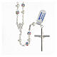 Rosary in 925 silver with 6 mm multicolour beads s2