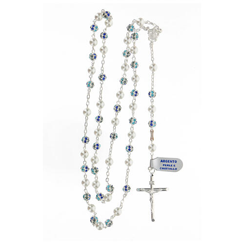 Rosary in 925 silver with 6 mm strassball beads 4