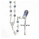 Sterling silver rosary blue strassball pearl 6mm beads s1