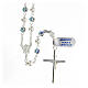 Sterling silver rosary blue strassball pearl 6mm beads s2