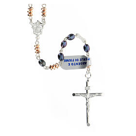 Rosary in 925 silver with 6 mm hematite beads