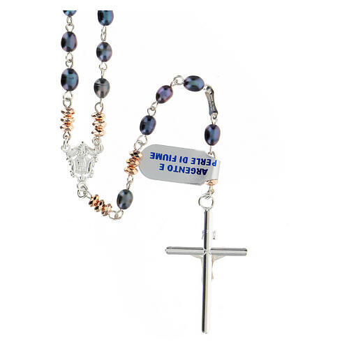 Rosary in 925 silver with 6 mm hematite beads 2