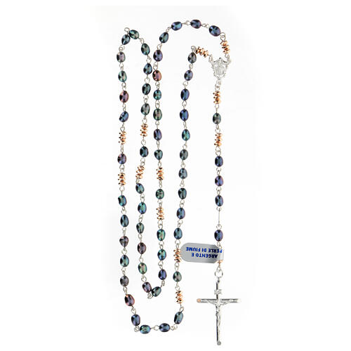 Rosary in 925 silver with 6 mm hematite beads 4