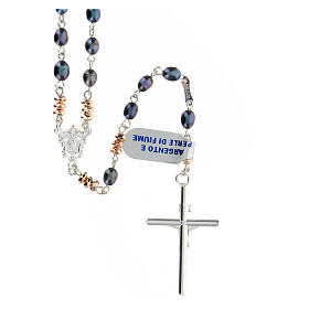 925 silver rosary with scarab freshwater pearls pater hematite