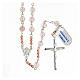 Rosary in 925 silver with 6 mm rose quartz beads s1