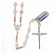 Rosary in 925 silver with 6 mm rose quartz beads s2
