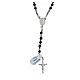 Rosary wood beads 3 mm grey hematite 925 silver Miraculous medal s1
