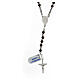 Rosary wood beads 3 mm grey hematite 925 silver Miraculous medal s2