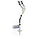 Rosary in 925 silver with 3 mm black beads Miracolous Medal s1