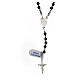 Rosary in 925 silver with 3 mm black beads Miracolous Medal s2