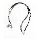 Rosary in 925 silver with 3 mm black beads Miracolous Medal s4