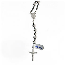 Rosary in 925 silver with 5x7 mm beads Miracolous Medal