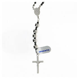 Rosary in 925 silver with 5x7 mm beads Miracolous Medal