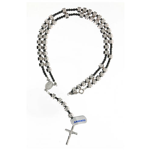 Rosary in 925 silver with 5x7 mm beads Miracolous Medal 4