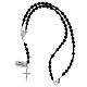 Glass rosary 5 mm black opaque beads Miraculous Mary medal 925 silver s4
