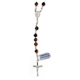 Rosary in 925 silver with 6 mm beads Miracolous Medal