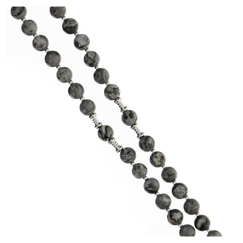 Rosenkranz aus 925er Silber und Perlen aus mexikanischem Achat, 6 mm 3
