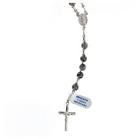 Rosary in 925 silver with 6 mm beads body of Christ