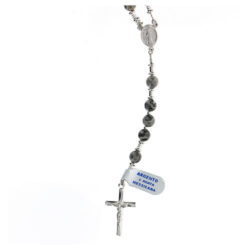 Rosary in 925 silver with 6 mm beads body of Christ 1