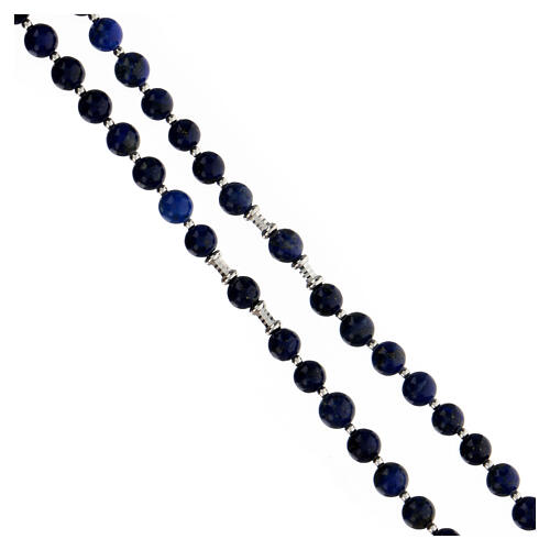 Różaniec ze srebra 925, koraliki lapis lazuli 6 mm 3