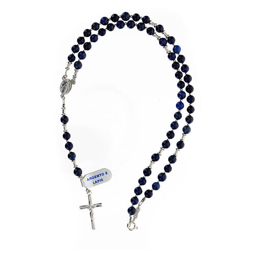 Różaniec ze srebra 925, koraliki lapis lazuli 6 mm 4