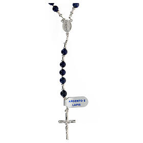 Rosary Miraculous centerpiece lapis lazuli beads 6 mm 925 silver