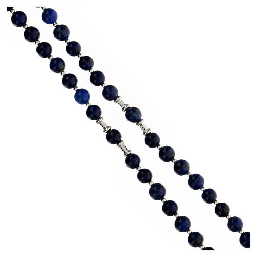 Rosary Miraculous centerpiece lapis lazuli beads 6 mm 925 silver 3