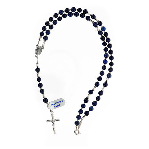 Rosary Miraculous centerpiece lapis lazuli beads 6 mm 925 silver 4