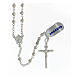 Rosary in 925 silver with smooth beads tubular cross s1