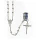 Rosary in 925 silver with smooth beads tubular cross s2