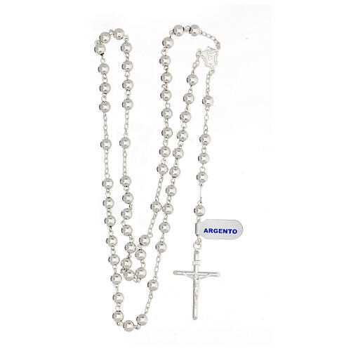 Rosary tubular cross 925 silver 6 mm beads 4