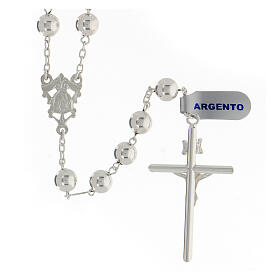 Rosary in 925 silver with 8 mm beads body of Christ
