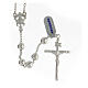 Sterling silver rosary 8 mm beads tubular cross crucifix s1