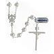 Sterling silver rosary 8 mm beads tubular cross crucifix s2
