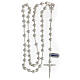 Sterling silver rosary 8 mm beads tubular cross crucifix s4