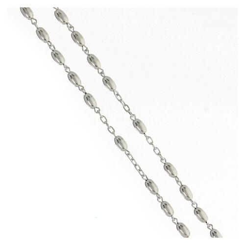Rosenkranz aus 925er Silber mit glänzenden ovalen Perlen, 4 mm 3