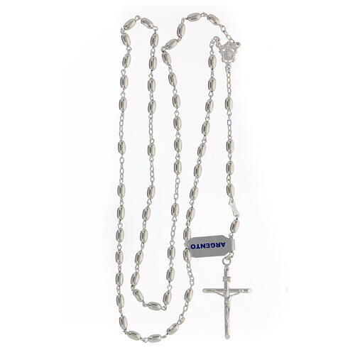 Rosary with oval beads in 925 silver, crucifix 18.7 g 4