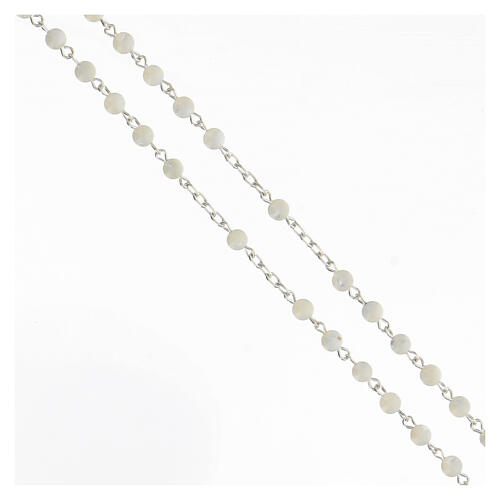 Rosenkranz aus 925er Silber mit Perlen aus Perlmutt, 4 mm 3