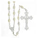Rosary 925 silver mother of pearl beads 6x9 mm ornate cross s2