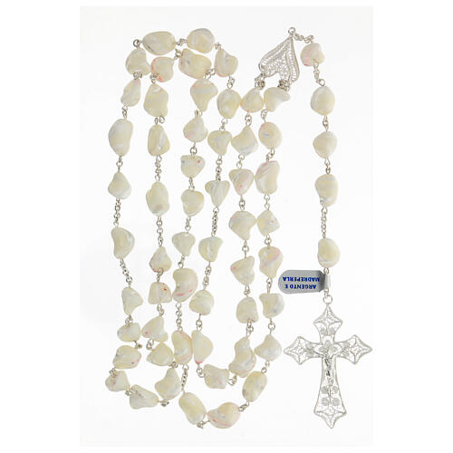 Chapelet argent 800 croix filigrane perles baroques 4
