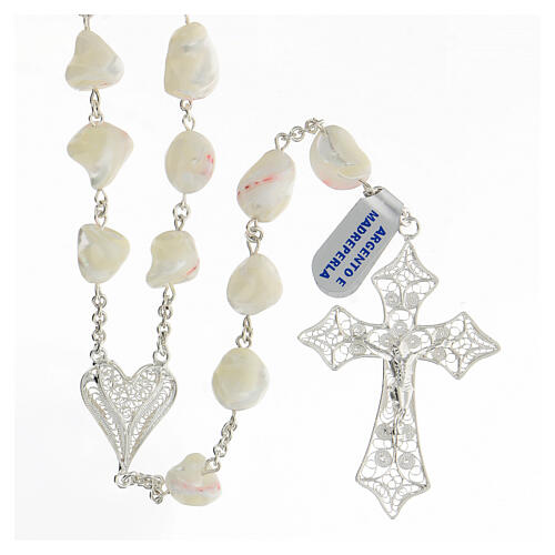 800 silver rosary with baroque pearls filigree cross 1