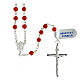 Rosary with beads in orange coral 5 mm 925 silver s1